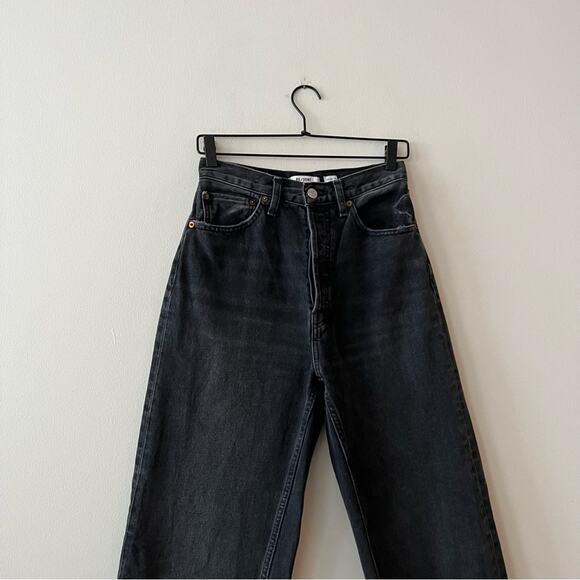 Re/Done Pixie High Rise Jeans in Black - Picture 3 of 11
